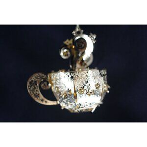Danbury Mint Cup of Cocoa Ornament Hanging Decoration With Intricate Swirl Desig